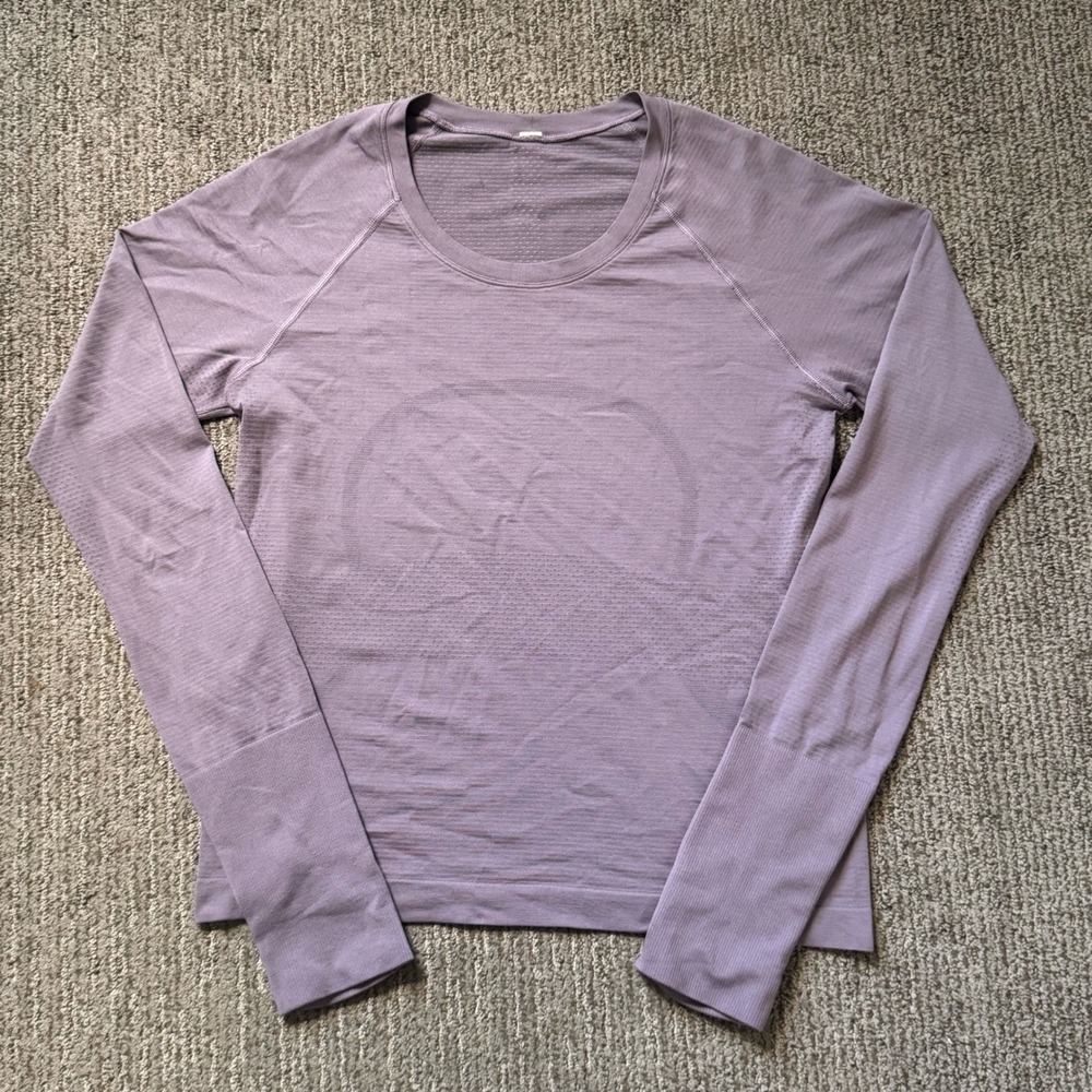Lululemon Swiftly Tech Long Sleeve 2.0 Shirt Waist Length Womens 8 Crew Purple